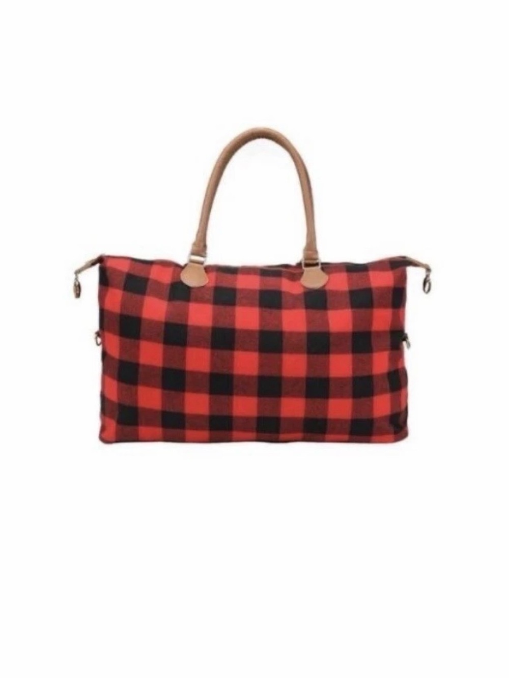 Red and Black Buffalo Plaid Weekender Tote Bag